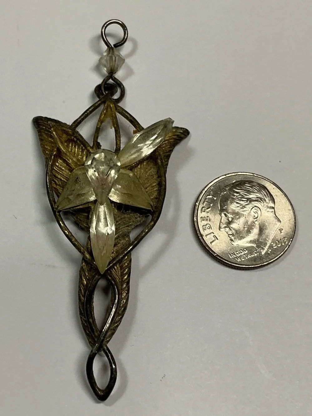 Sterling Silver TNC NLP INC. LORD OF THE RING Topaz Flower Pendant. 2.75”